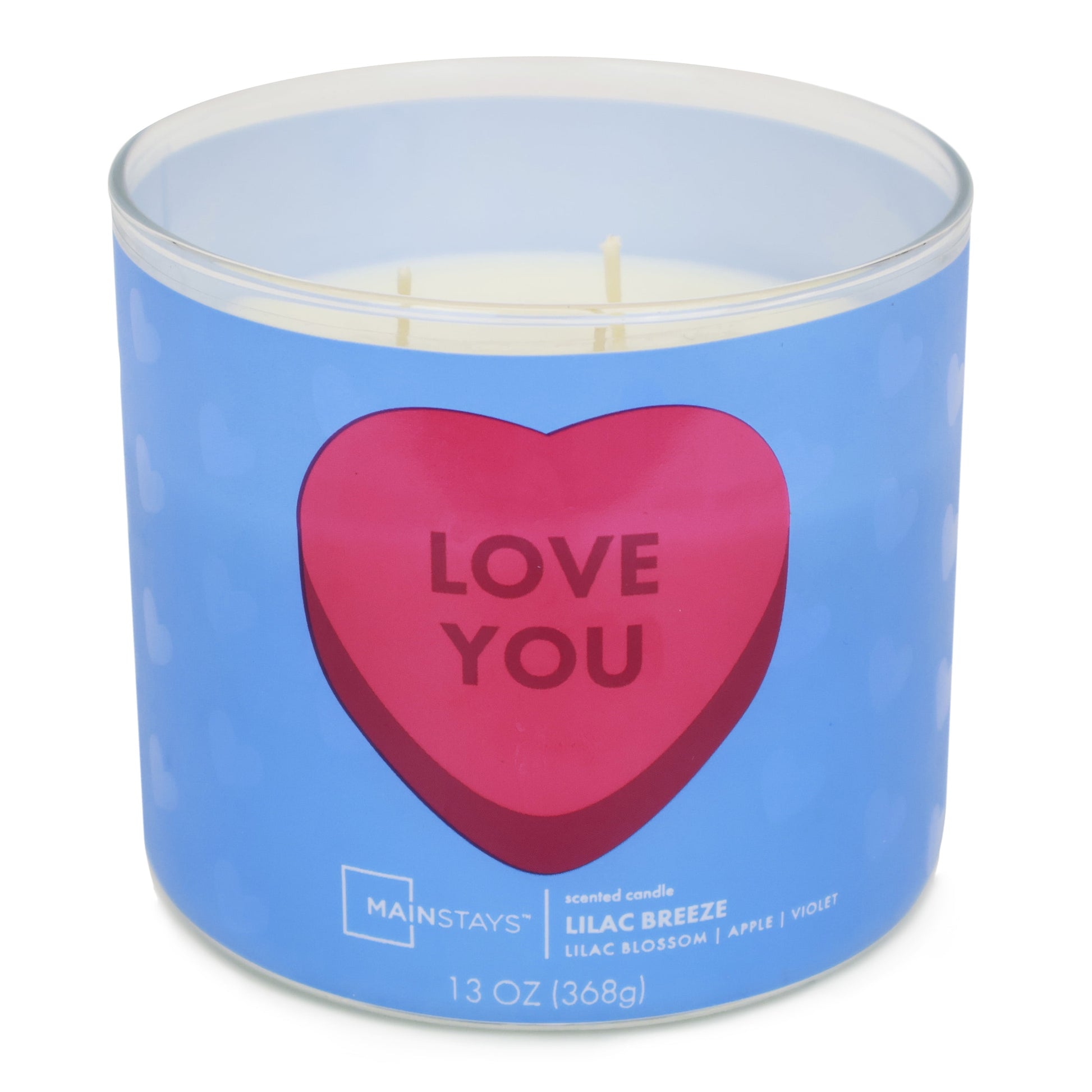 Valentines Love You 3-Wick Candle, 13-Ounce